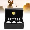 Club Ball Present Box Set with 3 Balls 54mm Tees Metal Hat Clip PU Leather Box for Practicing