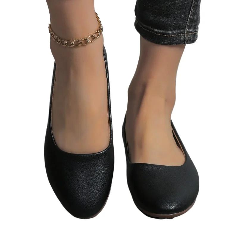 Mote 2025 Damesko Grunne Damesko Nye Daglige Plussstørrelser Lett Myk Såle Komfortable Bestselger Konsise Flate Lave Hæler