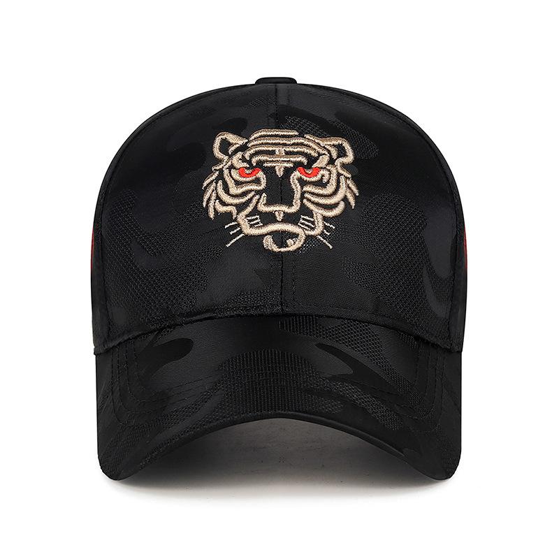 Tiger-head Three-dimensional Metal Thread Embroidery Sunshade Men's and Women's Gauze Net Hats Camouflage Baseball Hats