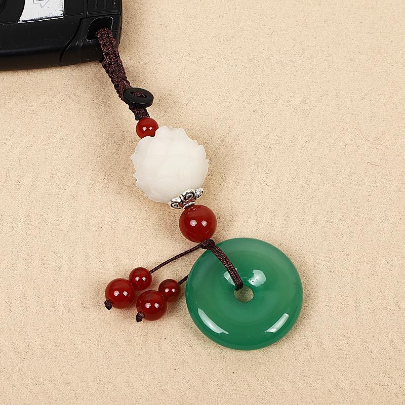 Bodhi Lotus Agate Peace Buckle Keychain Pendant