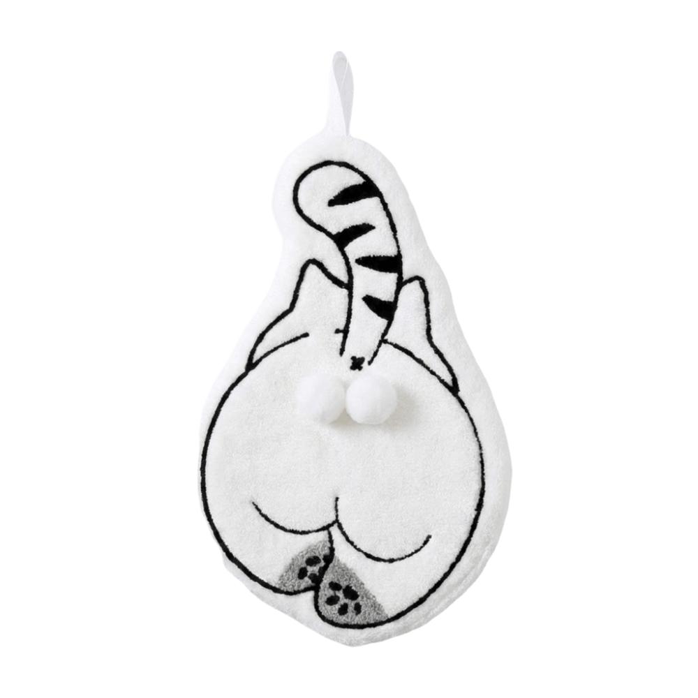 Super Absorbent Cartoon Hand Towel Cat Pattern Absorbent Hand Cloth Hanging Towel  Kitchen