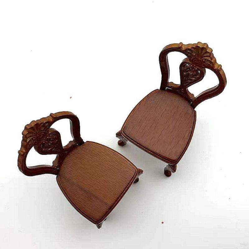 Holzpuppenhäuser Miniaturstuhl Modell Figur 1/12 Maßstab Möbel für Miniatur-Szenendekoration und Sammler