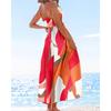 Women's  Summer Fashion Printed Backless Strapless Maxi Suspender Dress for Vacation