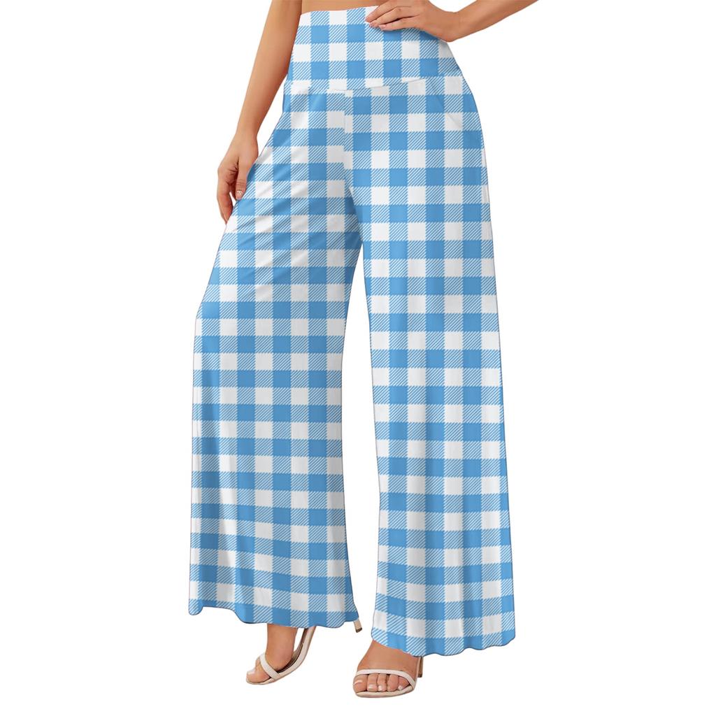 Pantaloni Larghi Casual da Donna a Vita Alta con Tasche, Svasati per l'Uso Quotidiano