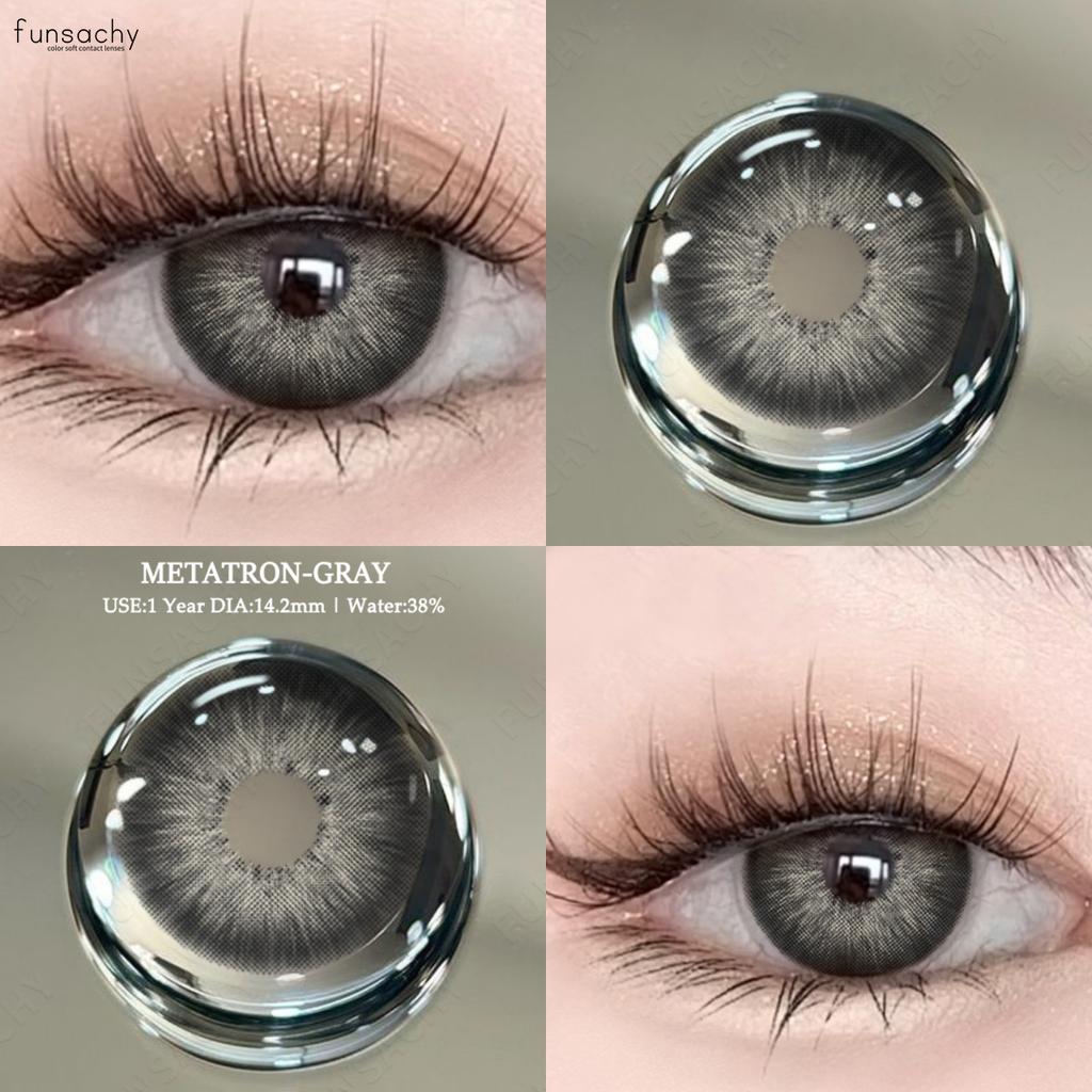 FUNSACHY 1pair Colored Contacts Lenses Fashion Blue Lense Brown Contact Colorful High Quality Lenses Makeup Contact Lens Yearly