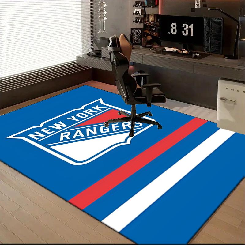 New York Crest Floor Mat for Living Room, Game Rooms, Office, Bedroom, Office Floor Mat Playful Design, Christmas Fan Gifts