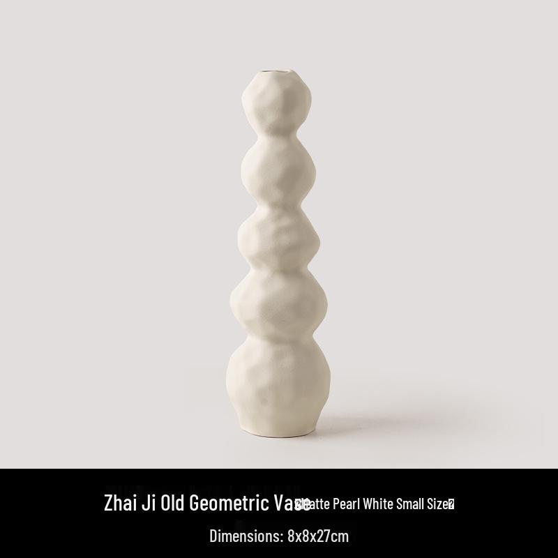 Геометрическая ваза в стиле Ваби-Саби: Высококлассное винтажное искусство для декора гостиной и прихожей