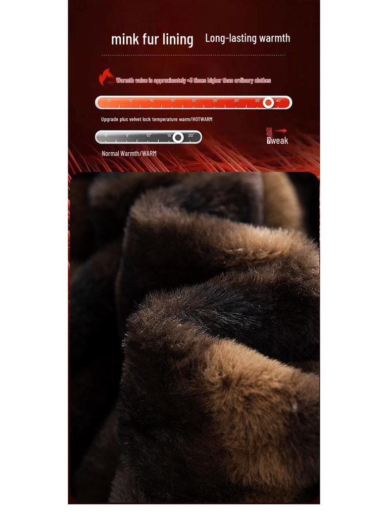Men's European-Size Cotton-Padded Mink Velvet Winter Coat—Warm, Thick, Imitation Fur Jacket