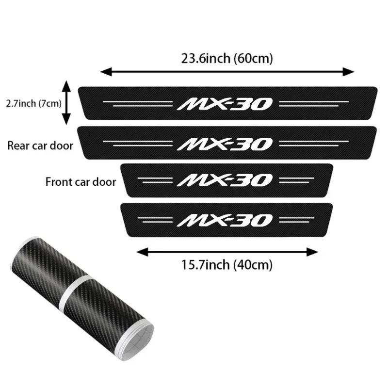 Car Door Threshold Protective Stickers Rear Trunk Anti Scratch Decal for Mazda MX-30 MX30  Auto Sill Bumper Strip Decoration