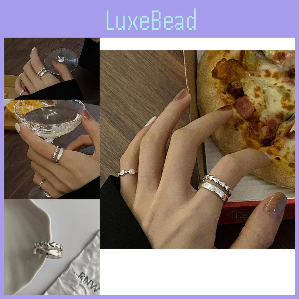 Adorable Korean-inspired Adjustable Heart Shaped Double Layer Silver Ring 2021 Trendy Design For Fashion Enthusiasts