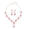 European & American Vintage Plum Blossom Necklace Set with Colored Diamonds