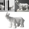 Skulptur, Weiße Statue, Keramik, Tierstatuen für Wohnzimmer, Schlafzimmer, Schreibtisch im Büro, Schränke
