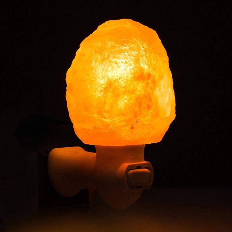 Himalayan Crystal Salt Night Lamp, Natural Carved Shape, Seven-Color Wall Light for Bedroom