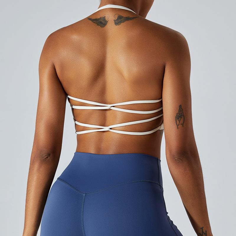 New Sexy Neck Hanging Sports Vest Women'S Yoga Bra Quick Drying Beautiful Back Running Fitness Bra Yoga Suit