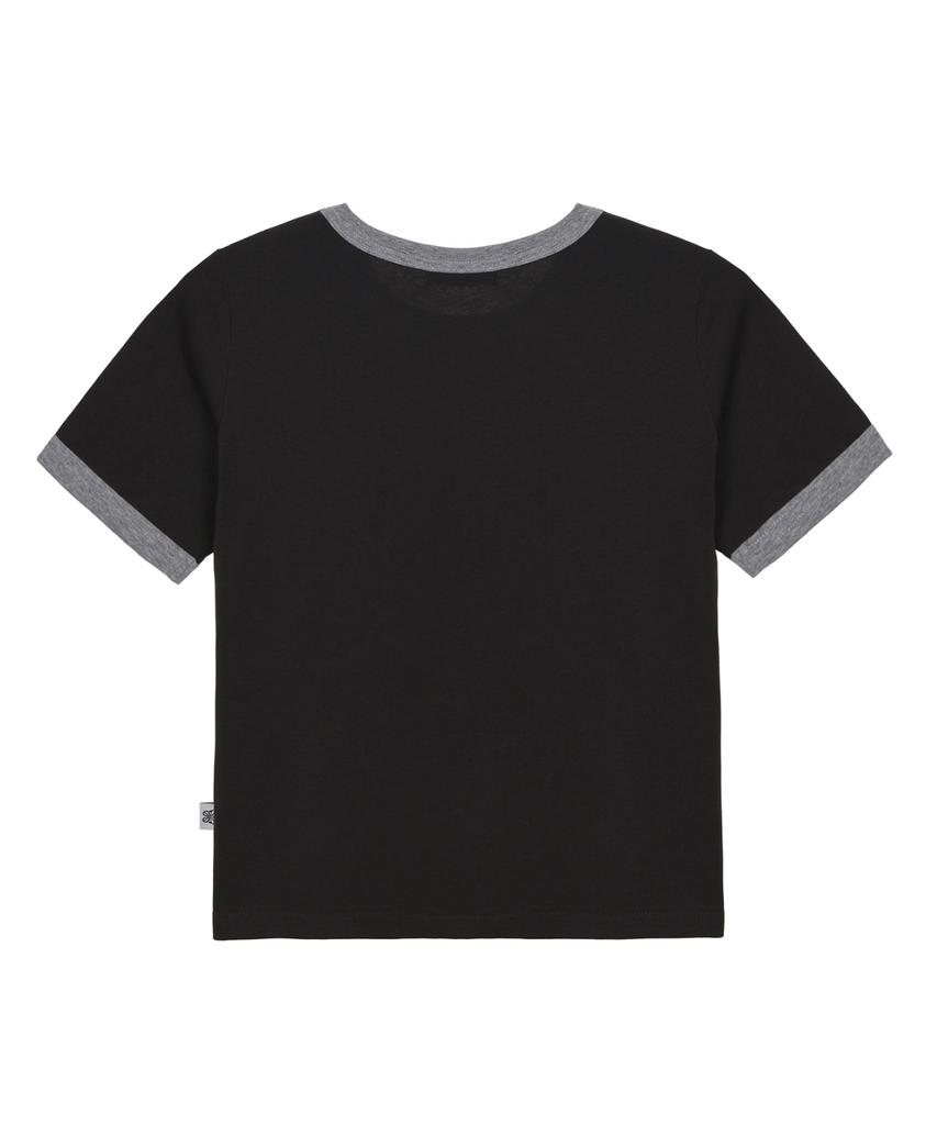 Nigaennikol Butterfly Contrast Ringer Top_Charcoal Silver