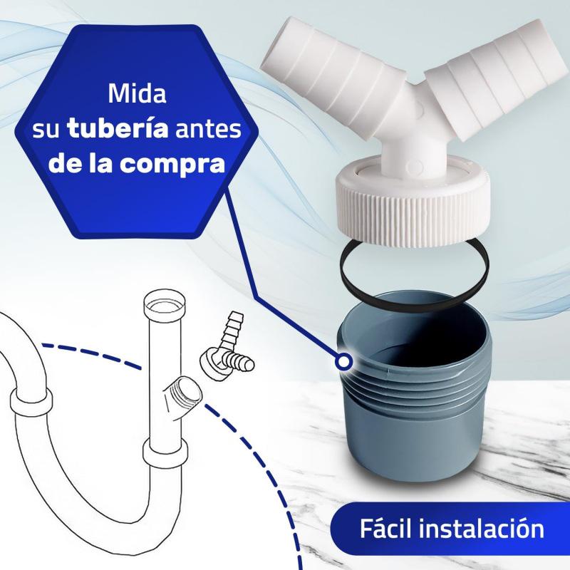 Washing Machine 2-in-1 Y-Connector Drain Extension Hose, 40mm