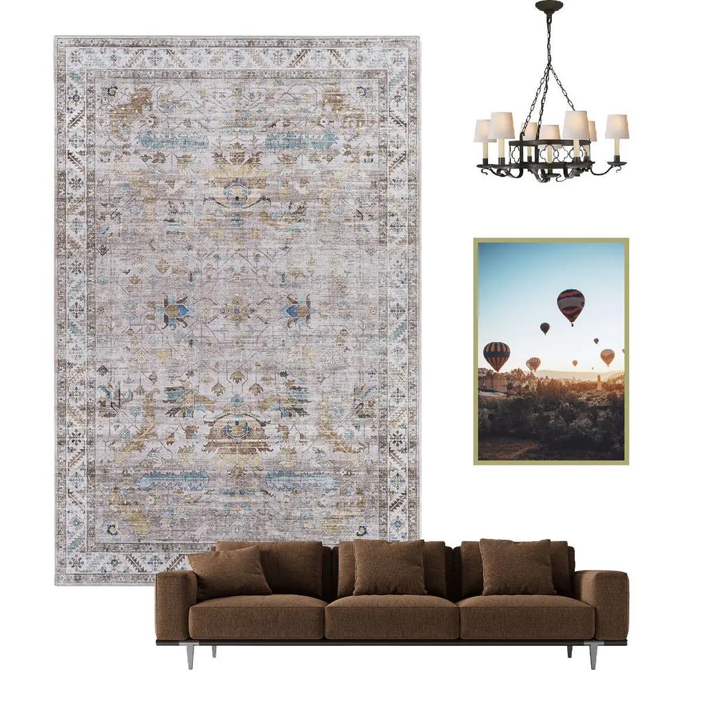 Nordischer ethnischer Stil Retro Teppich Wohnzimmer Dekoration Teppiche Zuhause Schlafzimmer Rutschfeste Matte Persisches Hofmuster Große Fläche Matte