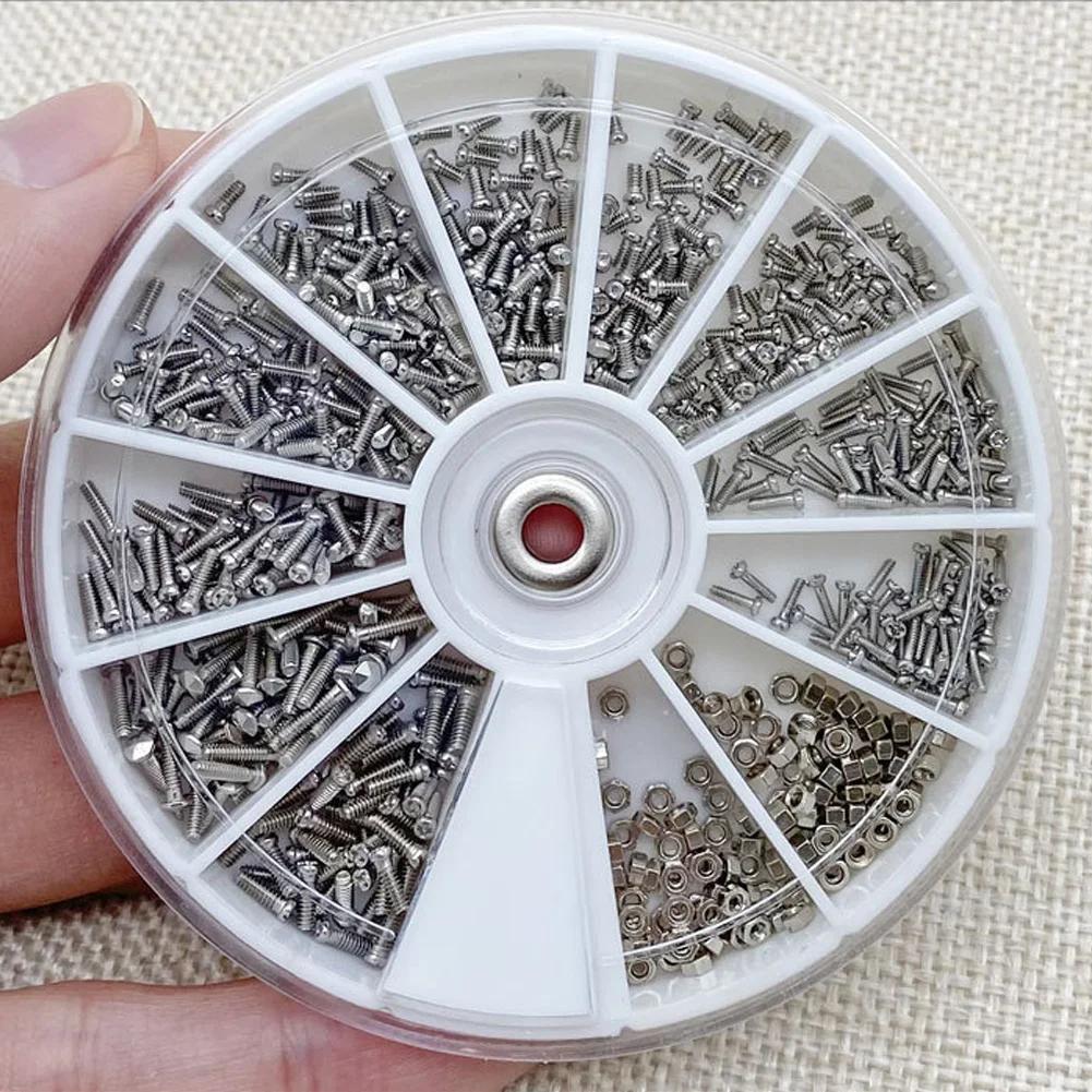 120/1000Pcs EyeGlasses Sunglass Repairing Tool Screws Nuts M1 M1.2 M1.4 M1.6 For Watches Glasswear Phone Tornillos