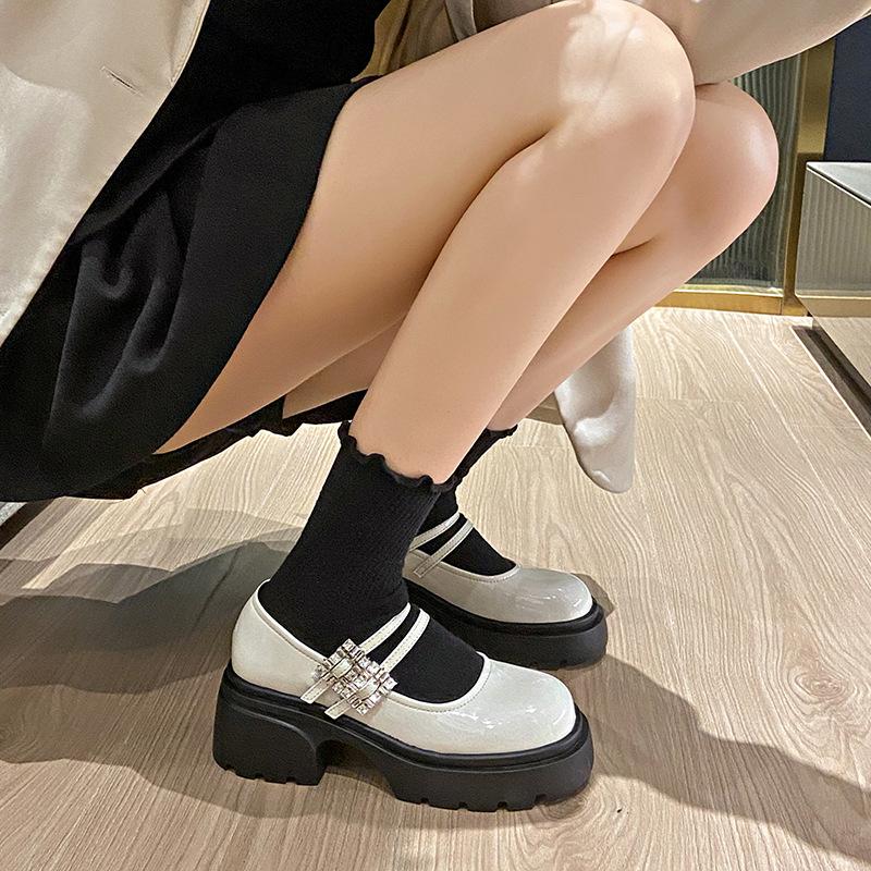 Fashion Soft Soles Women Shoe Comfortable Japanese Thick Soled Leather Shoes Women Spring Autumn New 2024 British Style Shoes for Women