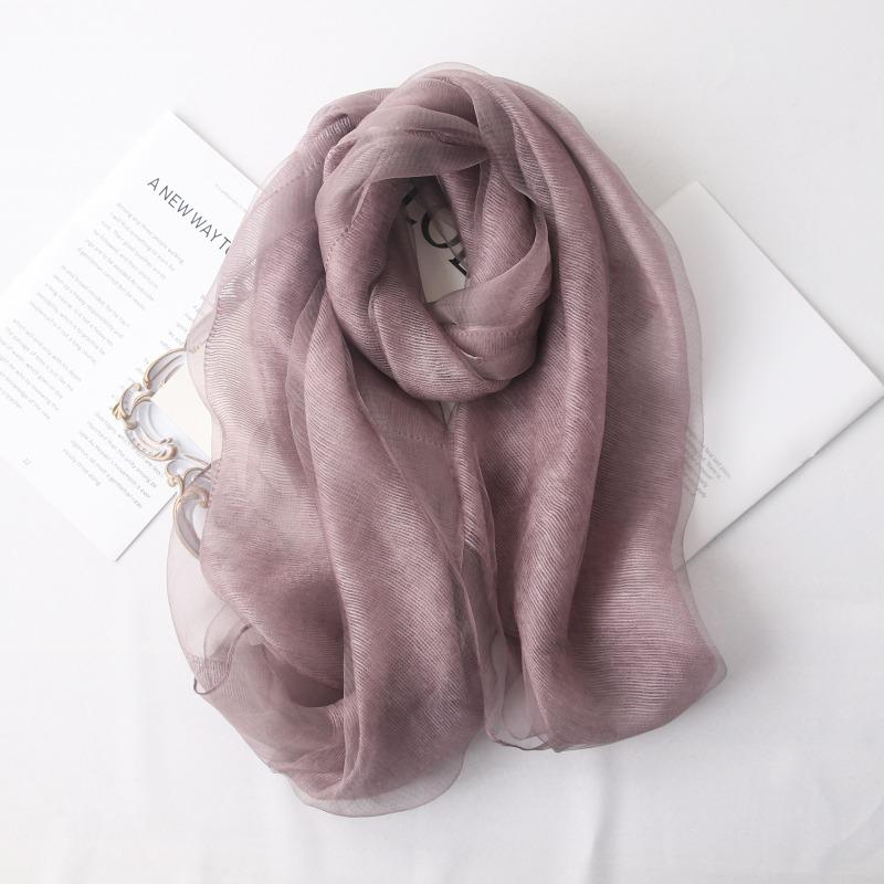 Spring New Double-layer Thin Silk Wool Fluffy Scarf Autumn and Winter Versatile Fashion Mulberry Shawl Women