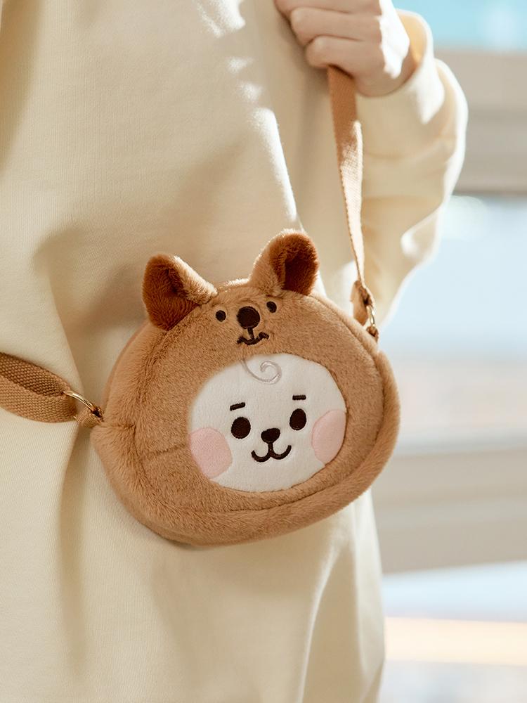 BT21 RJ BABY Fluffy Face Doll Crossbody Bag