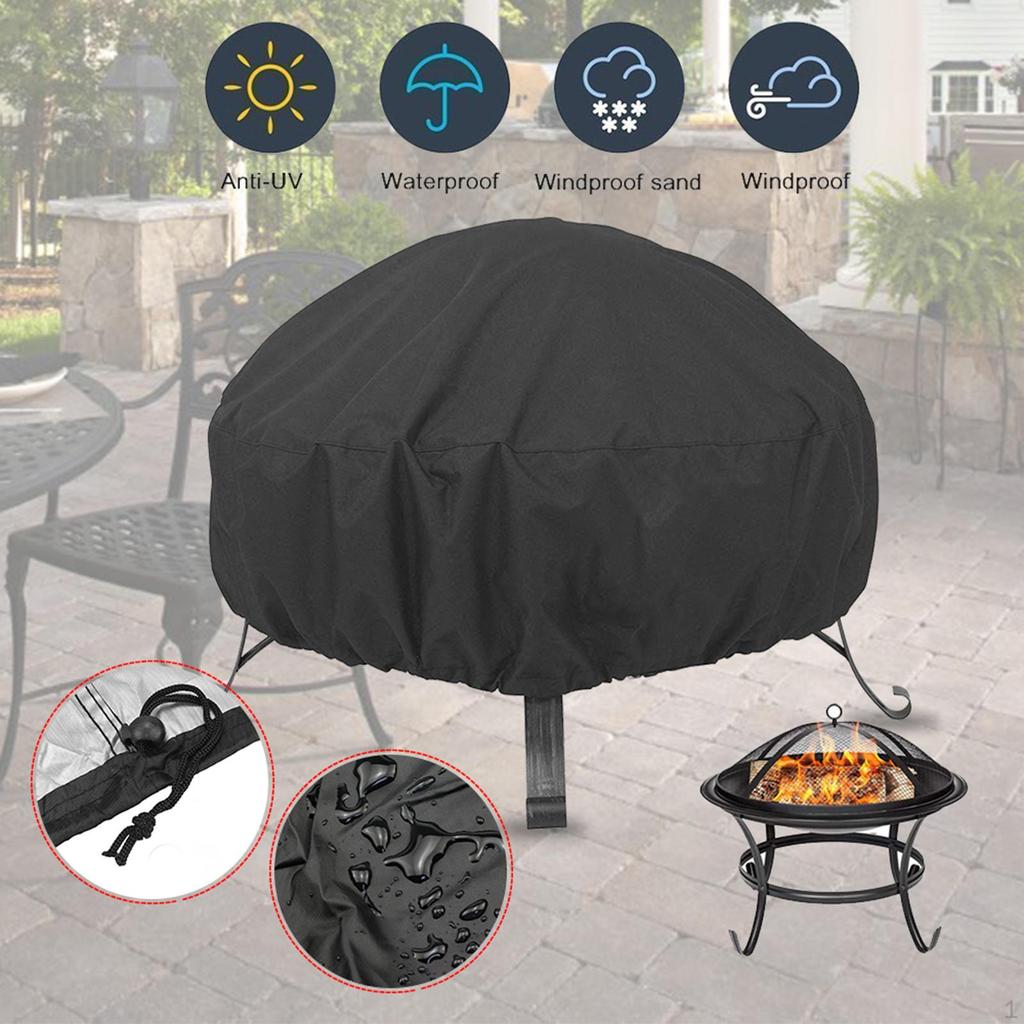 Breathable Fire Cover Oxford Fabric Wear Resistant Outdoor Patio Dust Proof Sun Protect Brazier