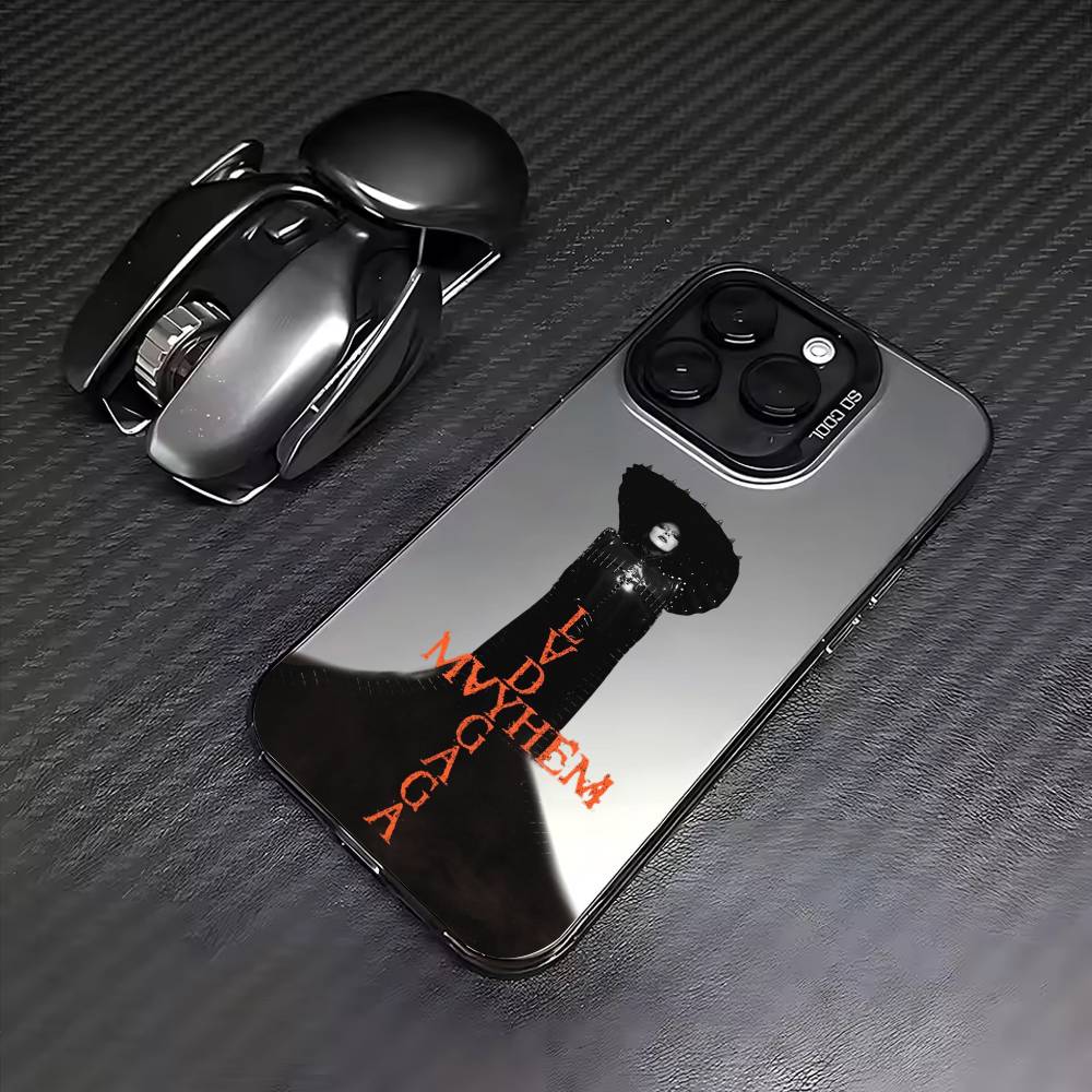 

P-Pop Soul L-Lady G-Gaga Phone Case For iPhone17,16,15,14,13,12,11 Plus,Pro Max Colored Silver Plated Inside Cover iPhone16plus