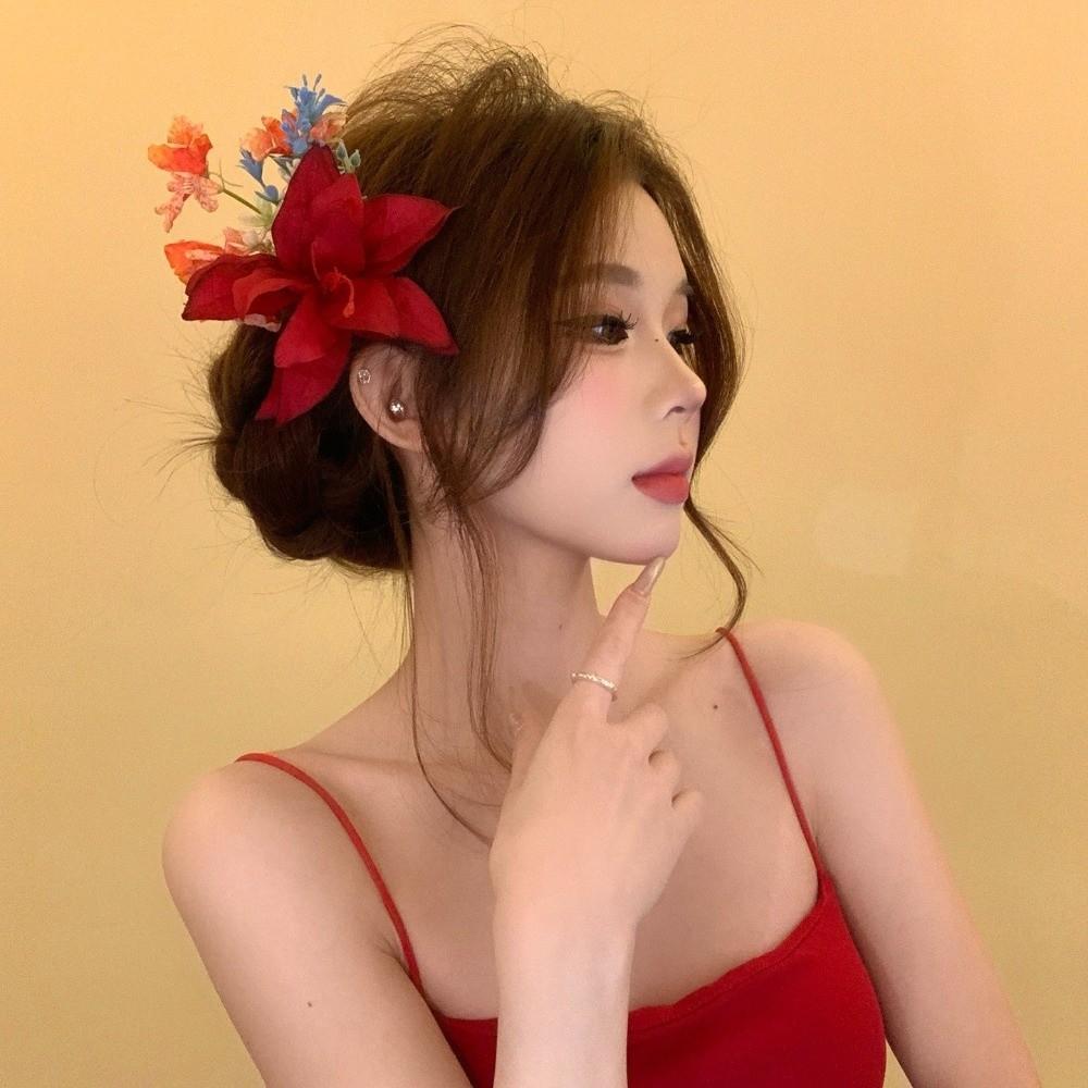 Fairy Thai Hair Fork Simulation Flower Bride Hair Accessories Headwear Flower Hair Stick  Beach