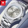 Klassisk Mote Kvarts Herreklokke Luksus Enkel Rustfritt Stålbånd Vanntett Casual Dato Klokker for Menn