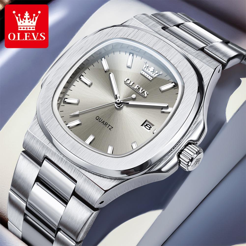 Classic Fashion Quartz Man Watch Luxury Simple Stainless Steel Band Waterproof Casual Date Watches for Mens