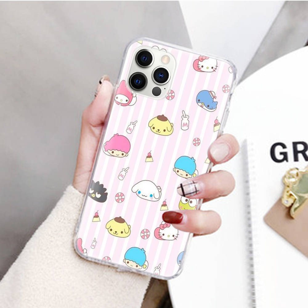 JZ6 Sanrio Cartoon Transparent Case for Samsung A04 A14 A23 M33 M53 Realme 10 9 C35 C55 VIVO Y02 X80 Infinix Hot 30 Note 11 Tecno Spark 8P Pro