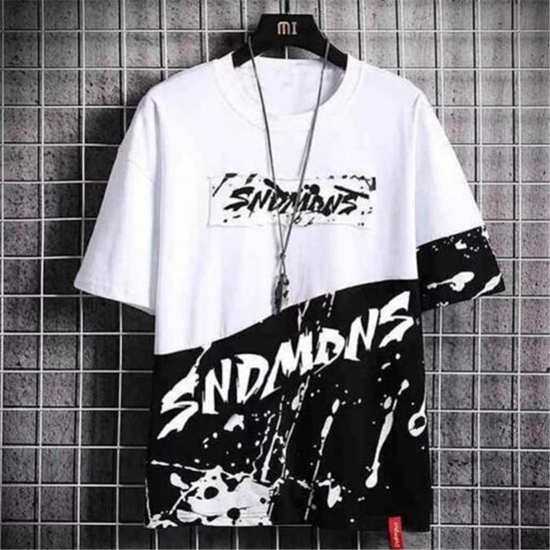 Men's Trendy Ink-Splashed Korean Style Loose Short-Sleeved T-Shirt