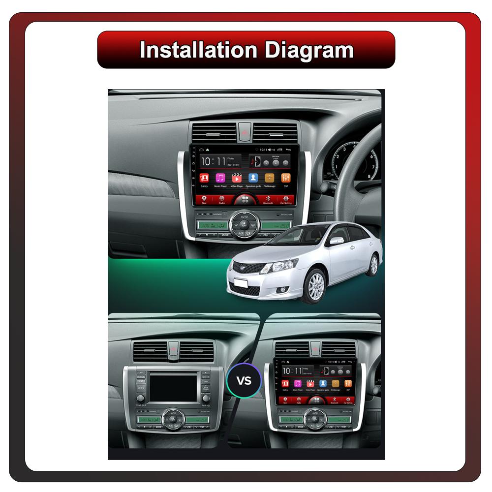 2Din Android Car-Play Car Radio,Toyota Allion  Premio 2007-2016,Multimedia Player Head Unit Stereo GPS Navigation BT WIFI,2+32GB