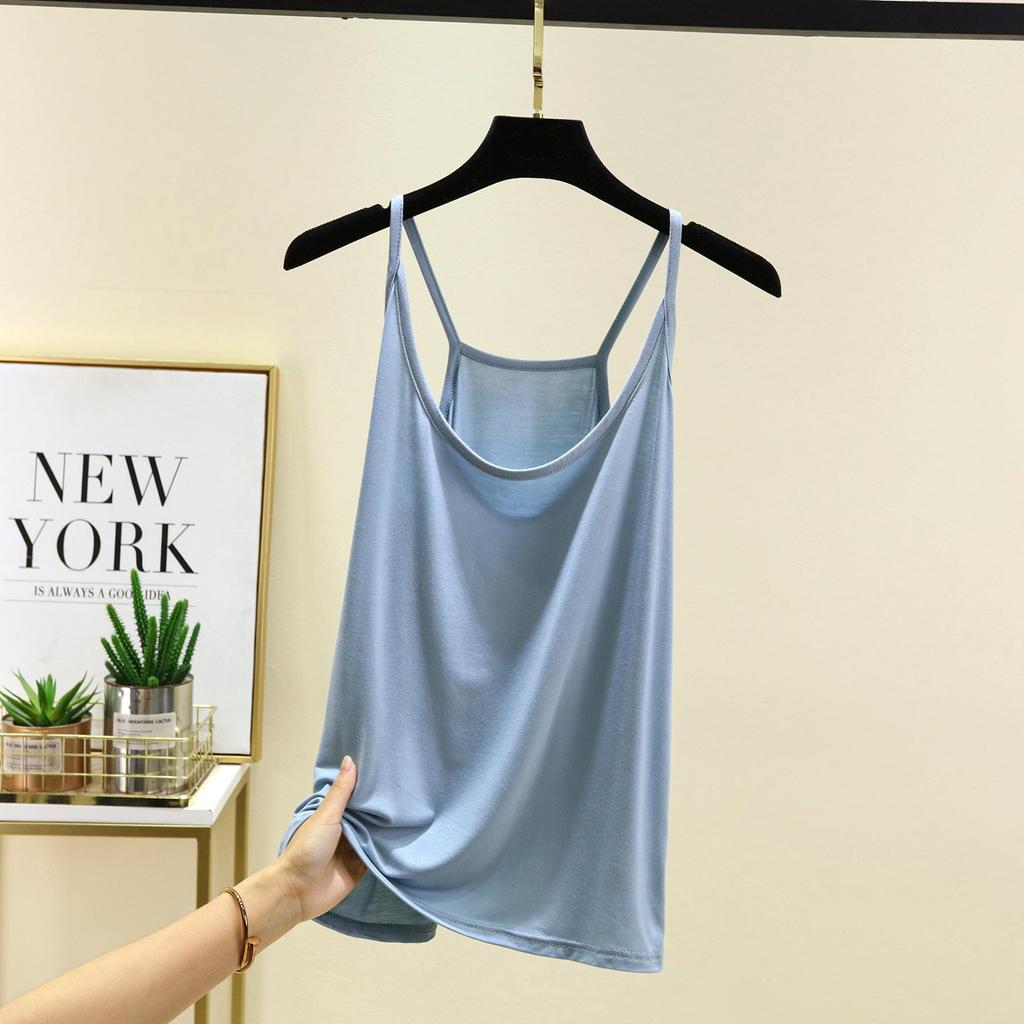 Modal Eisseide Schlankheits-Camisole für Damen - Klein, Sexy, Rundhals Tanktop Unterwäsche