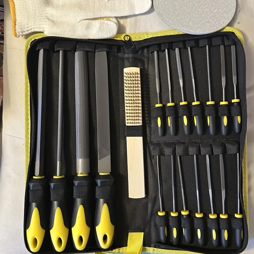 File Tool Set with Carry Case,Premium Grade T12 Drop Forged Alloy Steel, Precision Flat/Triangle/Half-round/Round Large Fi