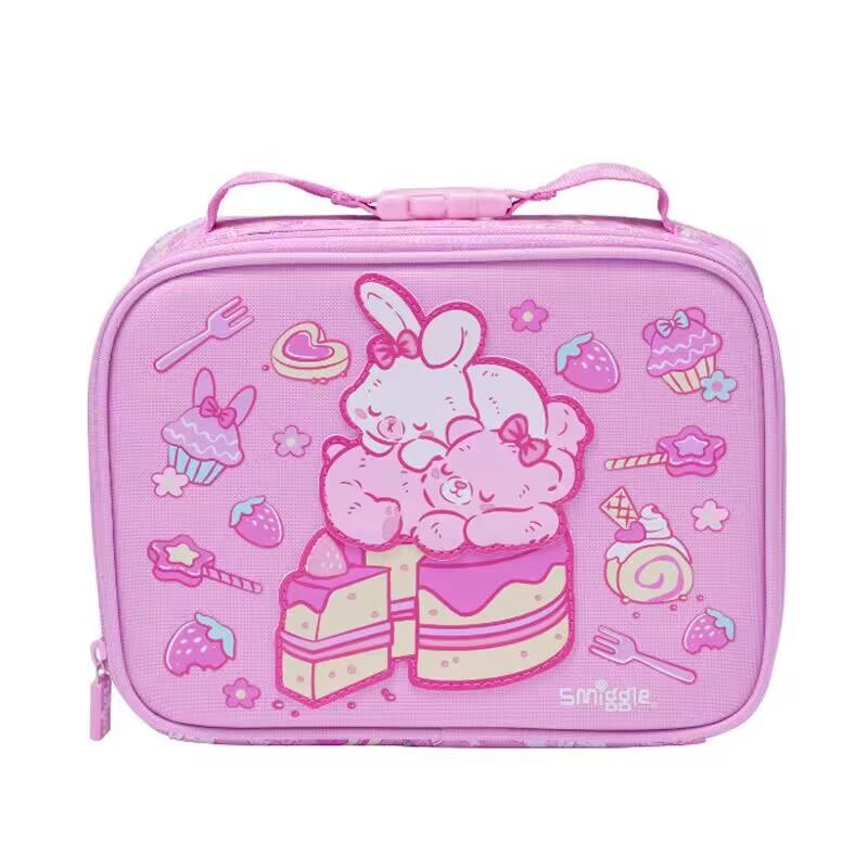 Smiggle Single-Layer Kids Lunch Tote Bag School Children Waterproof Insulated Canvas Lunchbox