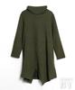 Neiman by Turtleneck Long for Women in Their Size L Dress, Asymmetrical, Sleeve, A-Line Tunic, Knee-Length, Flattering, Cute, 20s, Casual,