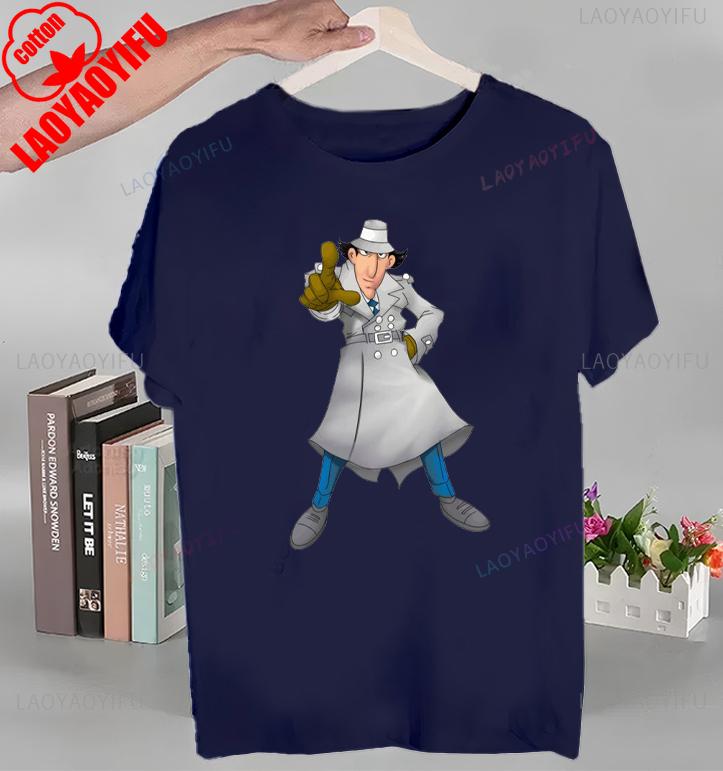 Koszulka z nadrukiem Animowany Inspektor Gadżet Topy Animowany Inspektor Gadżet T-shirt Krótki rękaw Okrągły dekolt