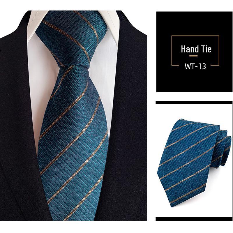 8cm Handmade Polyester Tie: Striped Formal Wear for Men