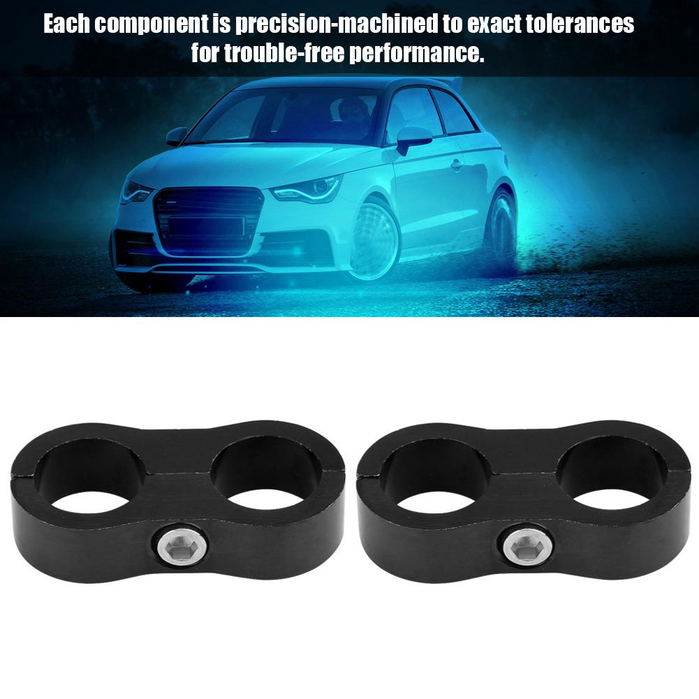 AN10 Aluminum Alloy Hose Separator Clamp Fitting Adapter Bracket Universal (Black)