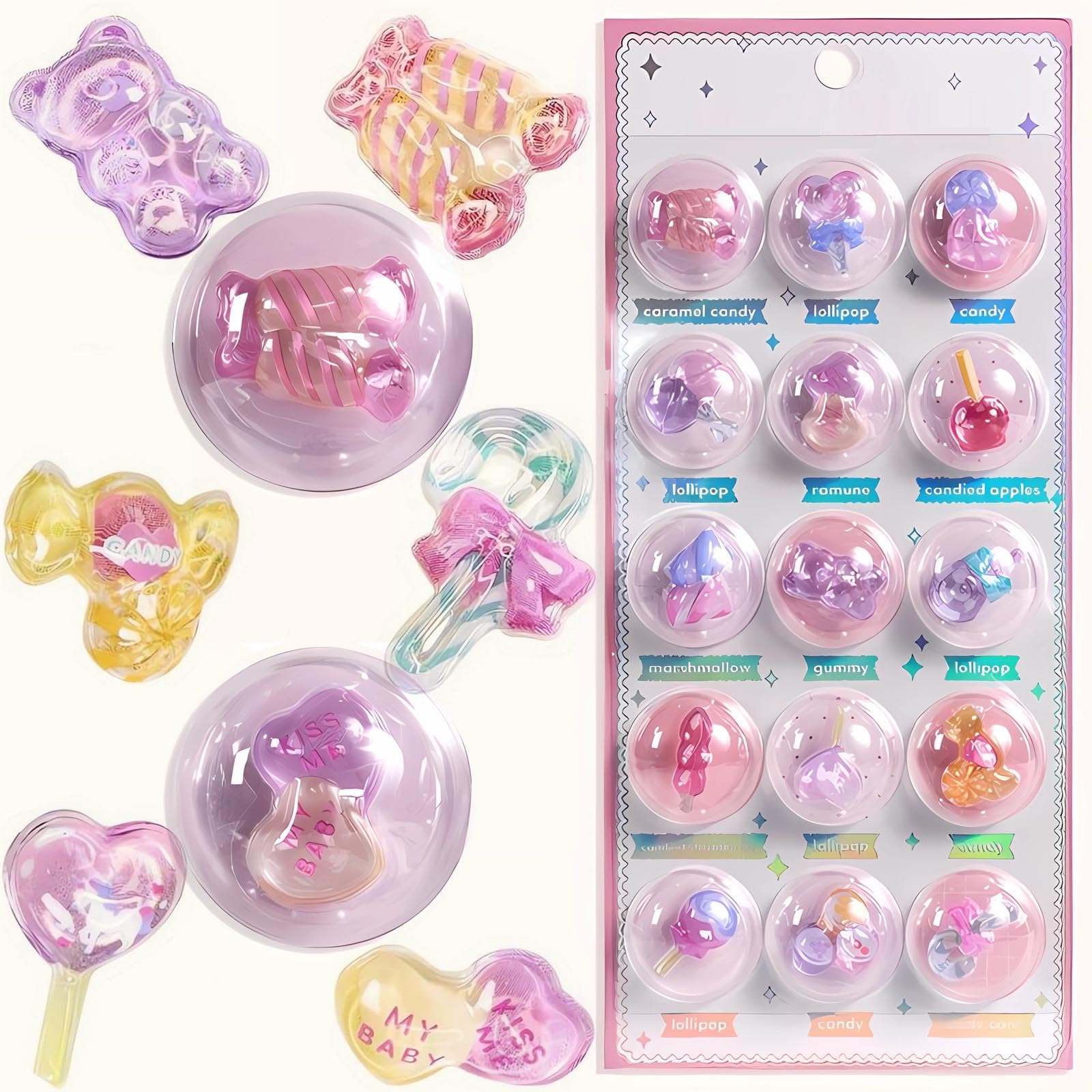 

Hakona 3D Embossed Reward Stickers Girls Confectionery Series 1 Sheet Colorful Cute