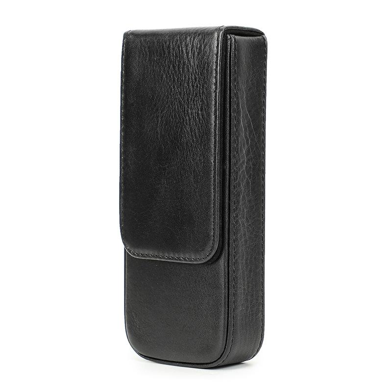 Leather Pencil Case Three Packs Handmade Magnetic Drawer Type Office Desktop Pen Storage Case