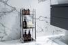 AWD INTERIOR 2013 Black Marble Bookcase with 3 Shelves