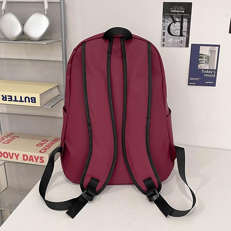 Soft Leather Schoolbag Solid Color Student Backpack Women's Large Capacity Backpack Men Computer Travel Backpack