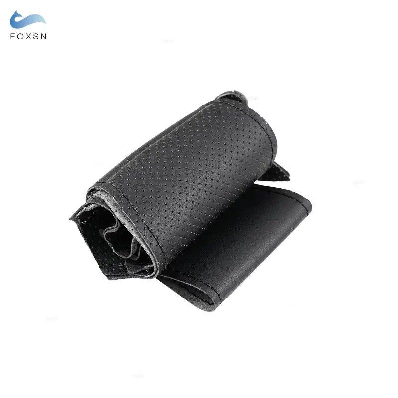 Braids On Steering Wheel For Mazda 3 Axela CX-30 CX30   Car Steering Wheel Perforated Microfiber Leather Cover Black
