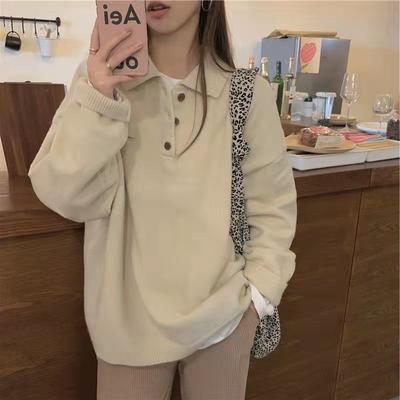 Pullover Casual Knitwear Top Women 2022 New Autumn and Winter Loose Korean Solid Long Sleeve Sweater Female