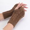 1 Pair Acrylic  Unisex Comfortable Short Figure 8 Twist Half Fingerless Gloves for Typing for Men and Women