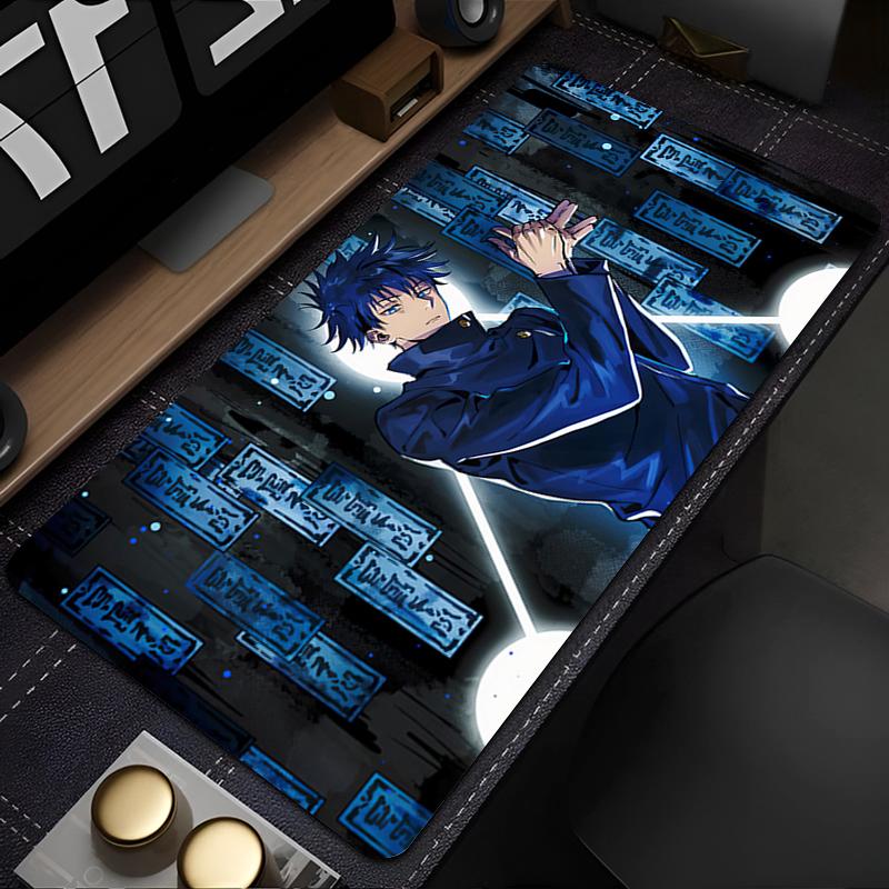 Tappetino Mouse da Gioco Cool Tappetino da Scrivania Computer Jujutsu Kaisen Megumi Tappetino Tavolo Tastiera Laptop Gomma Antiscivolo Retro Tappetino Mouse Cuscino