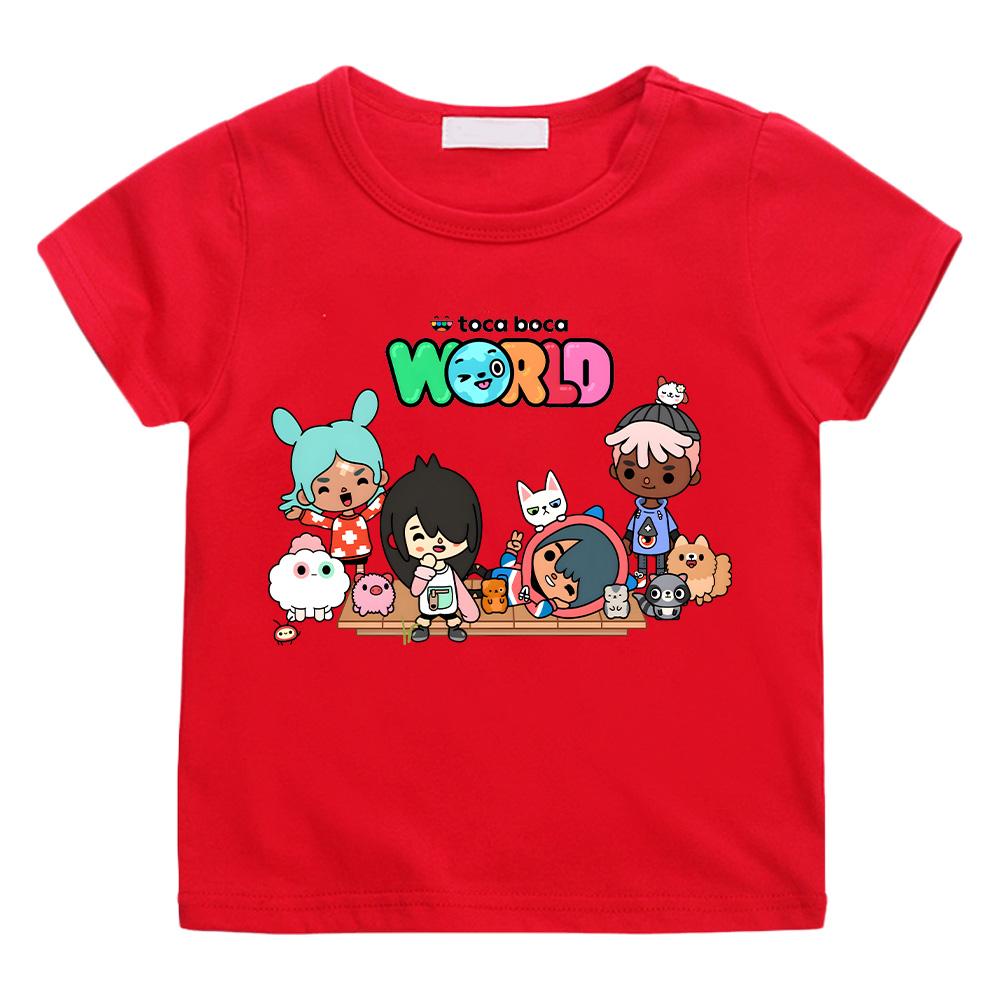 Toca Boca World Bavlněná trička Dívky Kluci Oblečení Hra Toca Life World Tričko Děti Pohodlná Všestranná Topy Letní Trička s Krátkým Rukávem