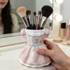 Bow Dress Pencil Cup, Ceramic Desk Organizer, Cute Makeup Brush Holder for Girls Room, Office Gift for Women